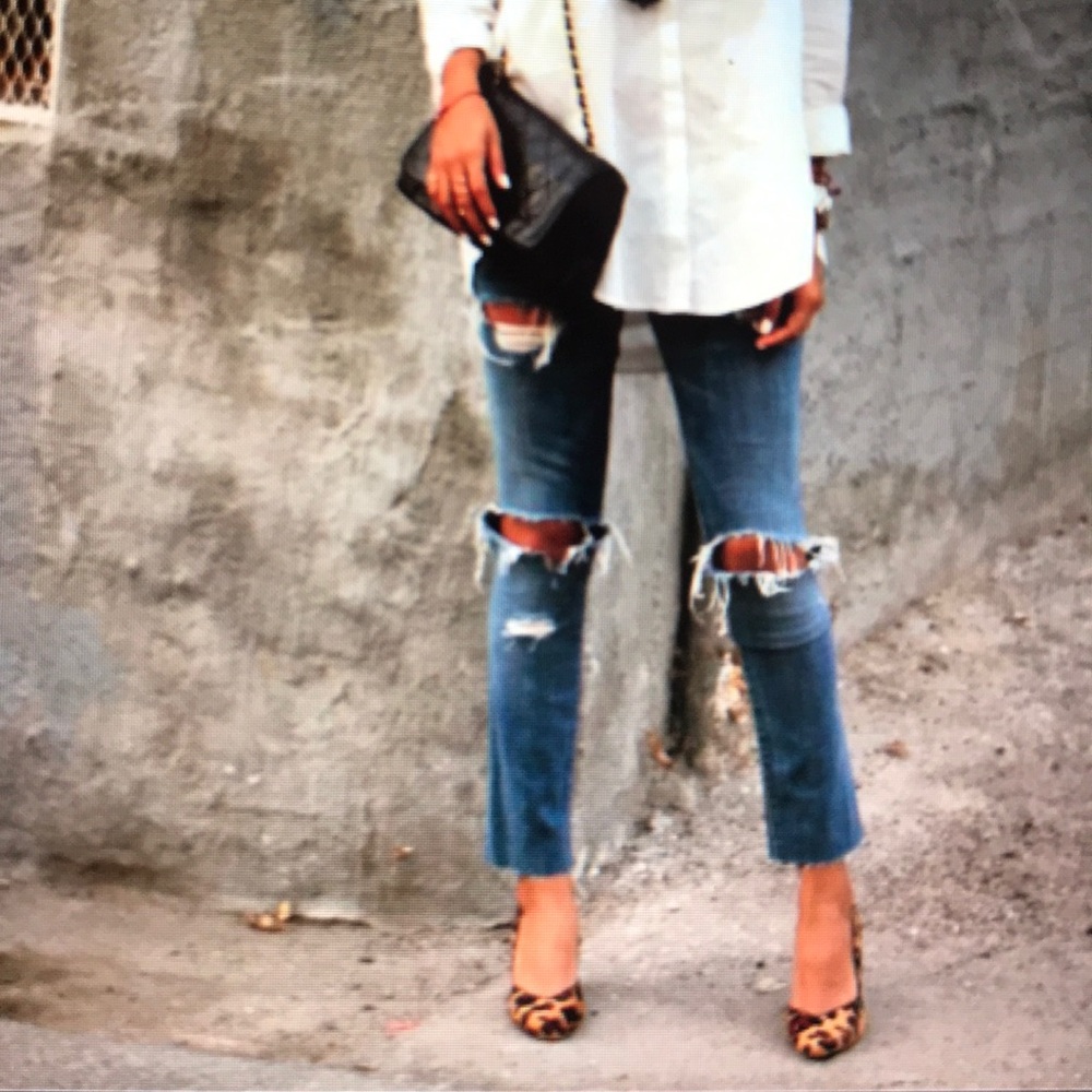 Sexy Asymmetrical Leopard Print Block Heel Pumps